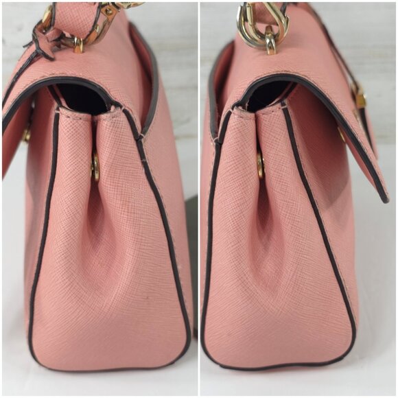 MK MICHAEL KORS AVA EXTRA SMALL CROSSBODY PINK LEATHER BAG SATCHEL PURSE *FLAWS* - Picture 13 of 16